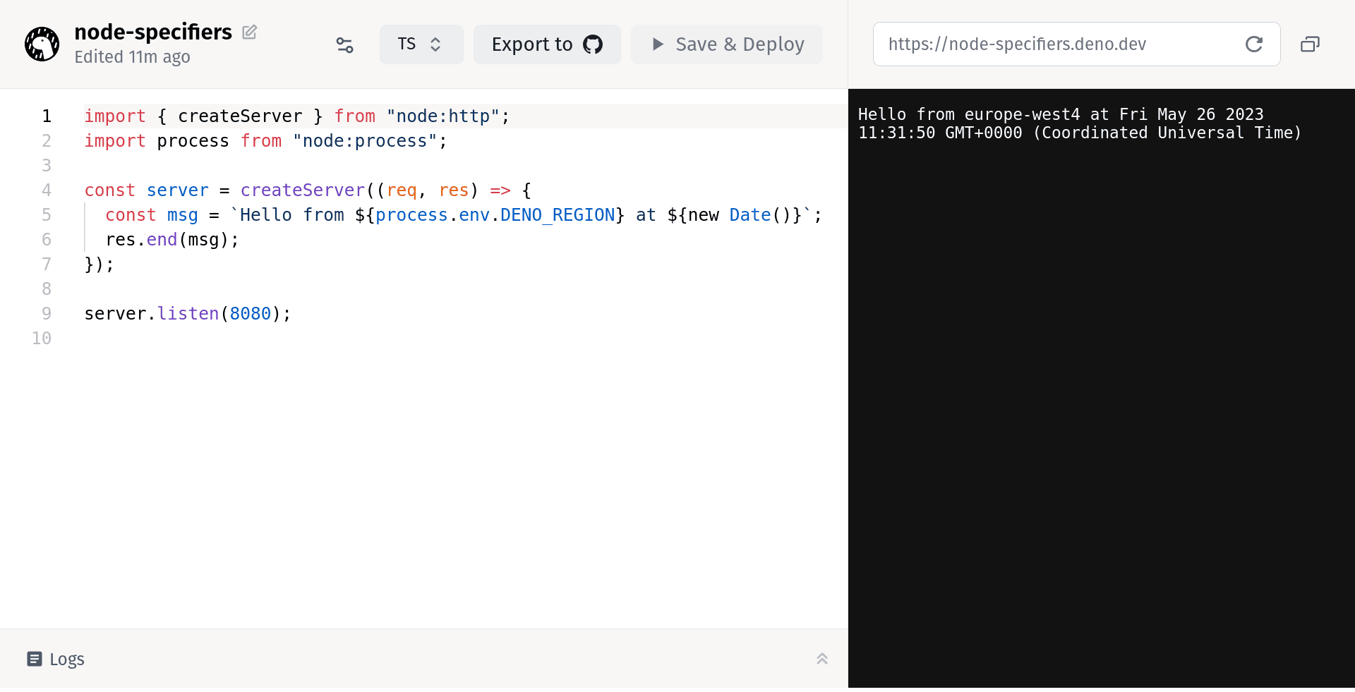 Node.js built-ins on Deno Deploy | Deno