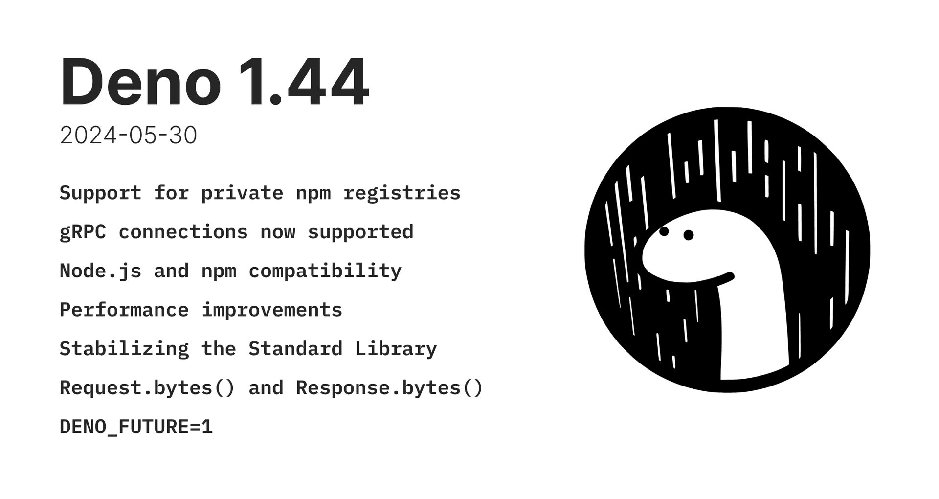 Deno 1.44: Private npm registries, improved Node.js compat, and performance boosts | Deno