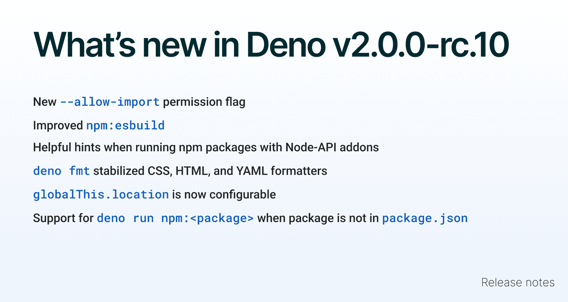 The Final Touches: What’s New In v2.0.0-rc.10 | Deno