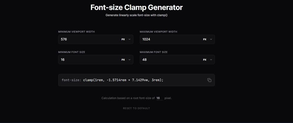 I Built a Clamp() Generator — No More Media Queries for Typography