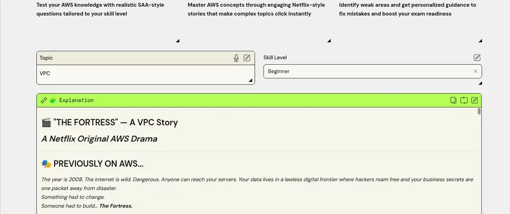 I Built a Netflix-Style AI App to Study AWS (And It Actually Works)