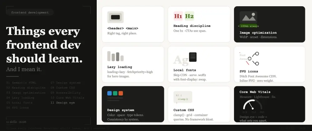 11 Things every frontend developer should learn, and I mean it